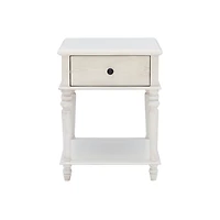 Rustic White Turned Legs Accent Table