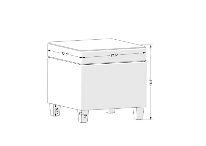 Cream Buffalo Plaid Upholstered Storage Ottoman