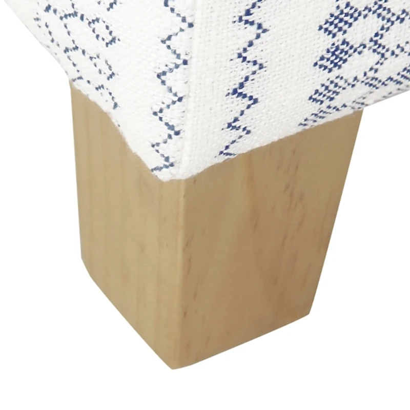 Blue and White Hometown Striped Storage Ottoman