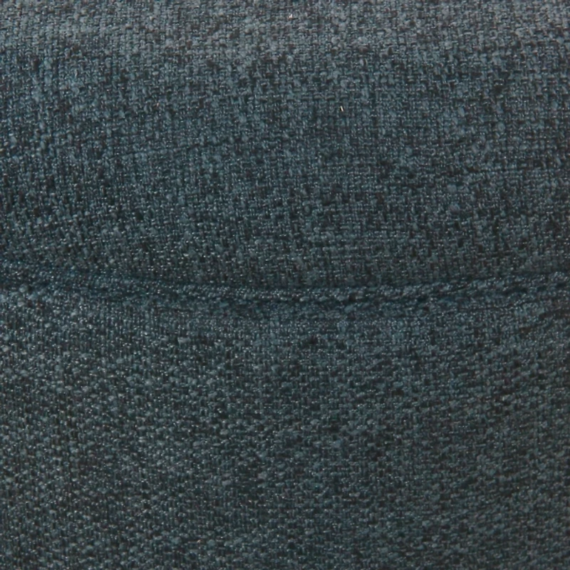 Navy Upholstered Round Storage Ottoman