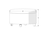 Navy Upholstered Round Storage Ottoman