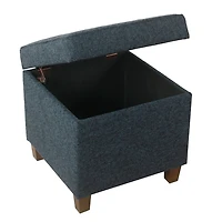 Navy Tufted Upholstered Storage Ottoman