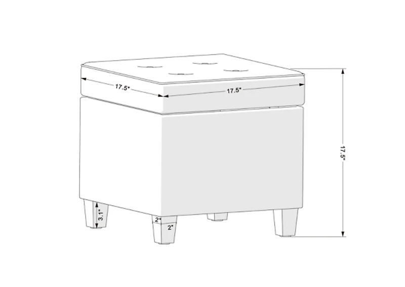 Navy Tufted Upholstered Storage Ottoman