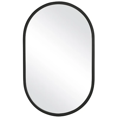 Oval Matte Black Frame Mirror