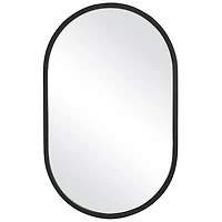 Oval Matte Black Frame Mirror