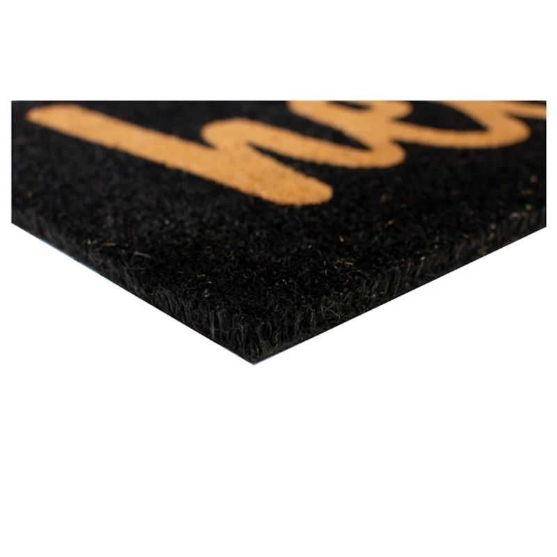 Black and Natural Coir Hello Doormat, 36x24 in.