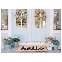 Natural and Black Coir Hello Doormat