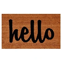 Natural and Black Coir Hello Doormat