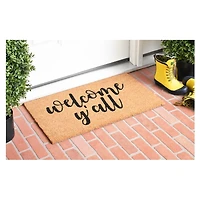 Natural and Black Welcome Y'all Doormat