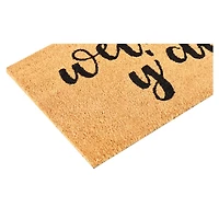 Natural and Black Welcome Y'all Doormat