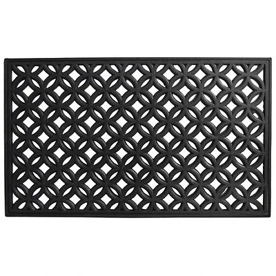 Black Circles Rubber Doormat