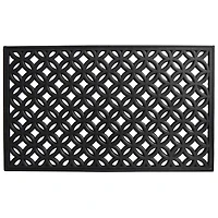 Black Circles Rubber Doormat