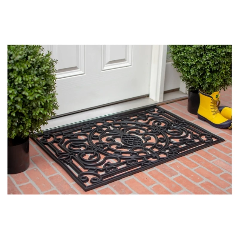Ornate Penelope Durable Rubber Doormat, 36x24 in.