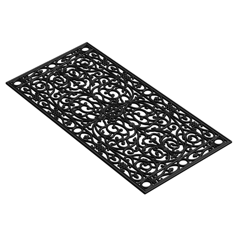 Ornate Art Deco Rubber Doormat, 48x22 in.
