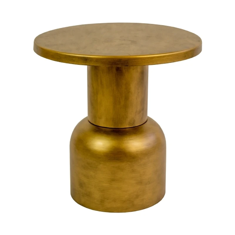Antique Gold Barrel Frame Accent Table