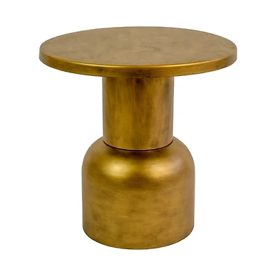 Antique Gold Barrel Frame Accent Table