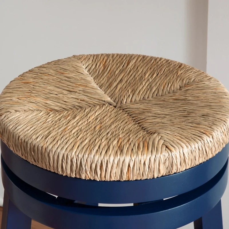 Navy Blue Swivel Frame Counter Stool