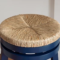 Navy Blue Swivel Frame Counter Stool