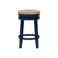 Navy Blue Swivel Frame Counter Stool