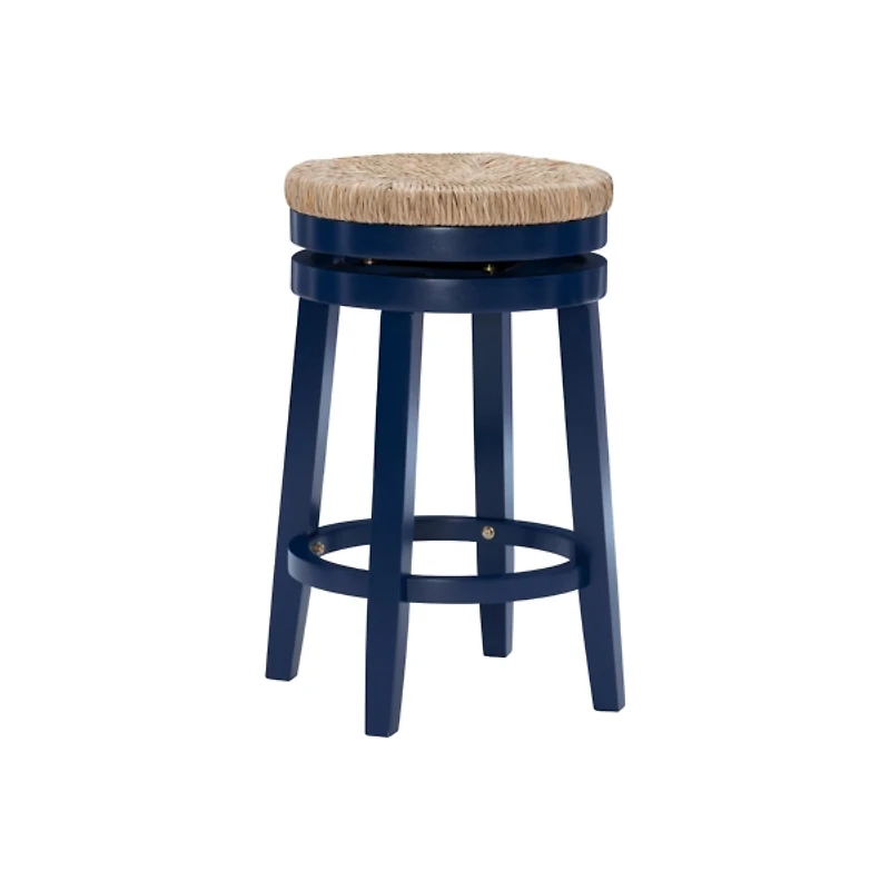Navy Blue Swivel Frame Counter Stool