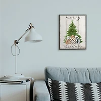 Distressed Merry Christmas Tree Wall Plaque