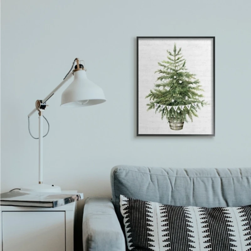 Holiday Green Fir Tree Believe Wall Plaque