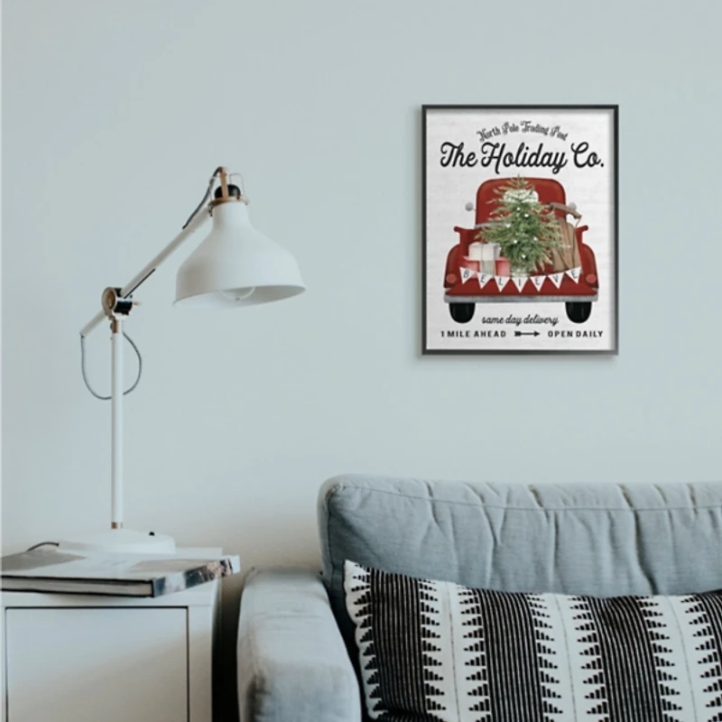 Holiday Co. Truck and Winter Fir Tree Wall Plaque