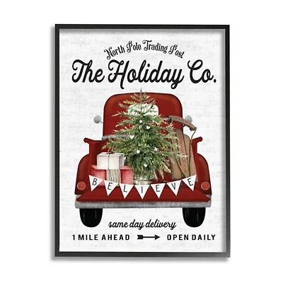 Holiday Co. Truck and Winter Fir Tree Wall Plaque