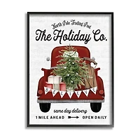 Holiday Co. Truck and Winter Fir Tree Wall Plaque