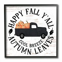 Happy Fall Y'all Pumpkin Truck Framed Wall Plaque