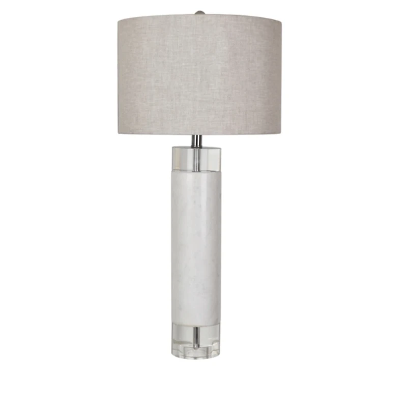 Marble and Crystal Stacked Table Lamp