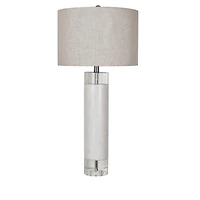 Marble and Crystal Stacked Table Lamp
