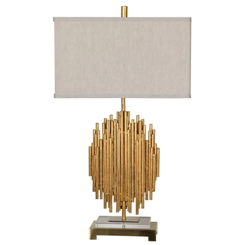 Metallic Gold Leaf Table Lamp