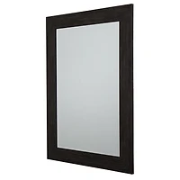 Brown Wood Framed Beveled Edge Wall Mirror