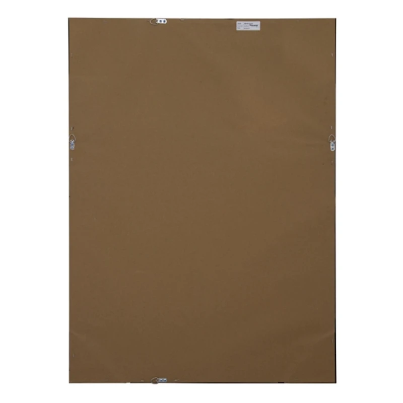 Brown Wood Framed Beveled Edge Wall Mirror