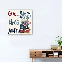 God Bless America Mason Canvas Art Print