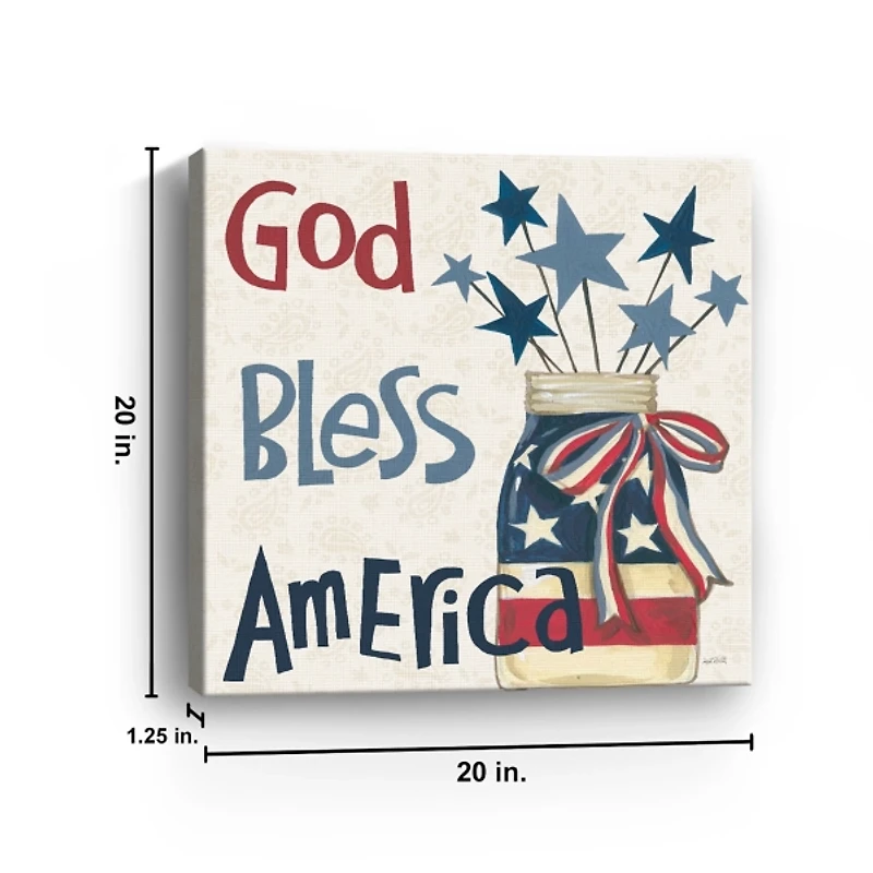 God Bless America Mason Canvas Art Print