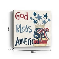 God Bless America Mason Canvas Art Print