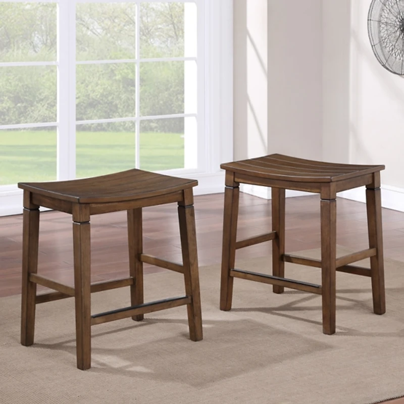 Brown Wood Counter Stool 5-pc. Dining Set
