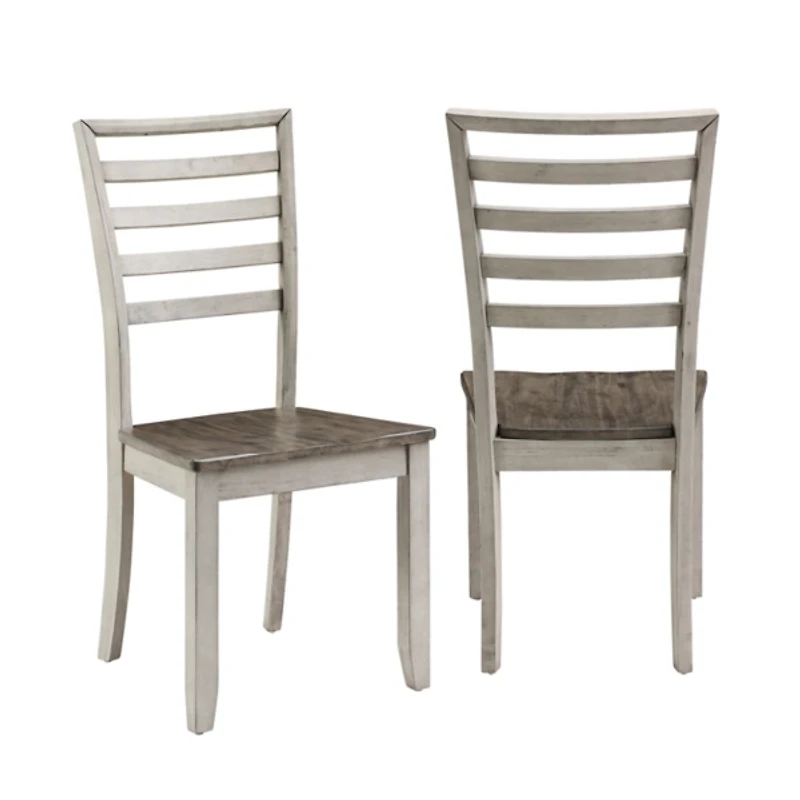 Smoked Honey and Alabaster Dining Chairs, Set of 2