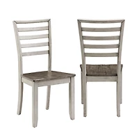 Smoked Honey and Alabaster Dining Chairs, Set of 2