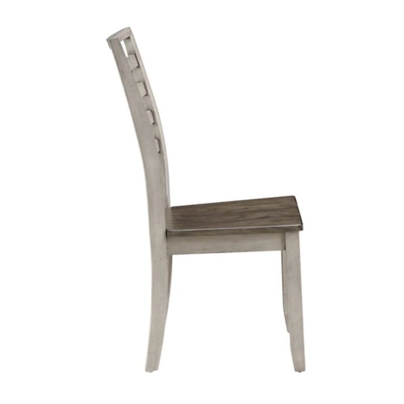 Smoked Honey and Alabaster Dining Chairs, Set of 2