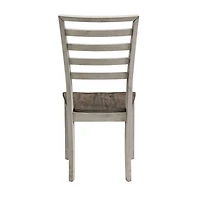 Smoked Honey and Alabaster Dining Chairs, Set of 2