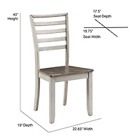 Smoked Honey and Alabaster Dining Chairs, Set of 2