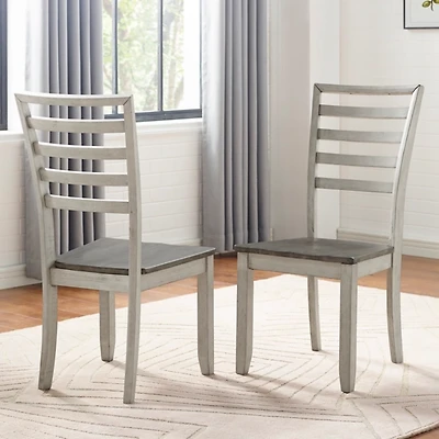 Smoked Honey and Alabaster Dining Chairs, Set of 2