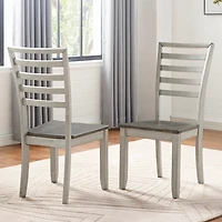 Smoked Honey and Alabaster Dining Chairs, Set of 2