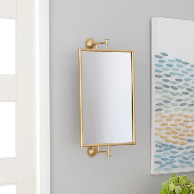 Metallic Gold Metal Frame Wall Mirror