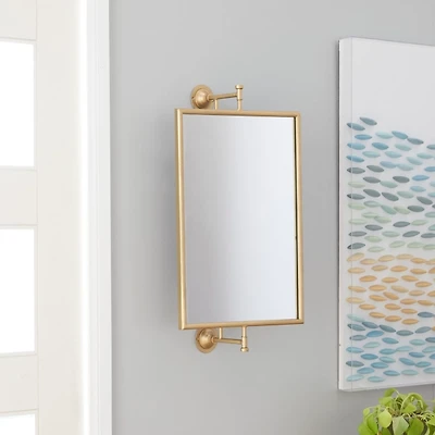 Metallic Gold Metal Frame Wall Mirror
