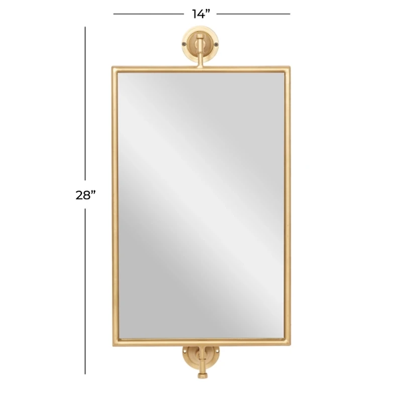 Metallic Gold Metal Frame Wall Mirror