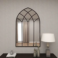 Black Metal Arch Framed Mirror